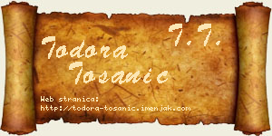 Todora Tošanić vizit kartica